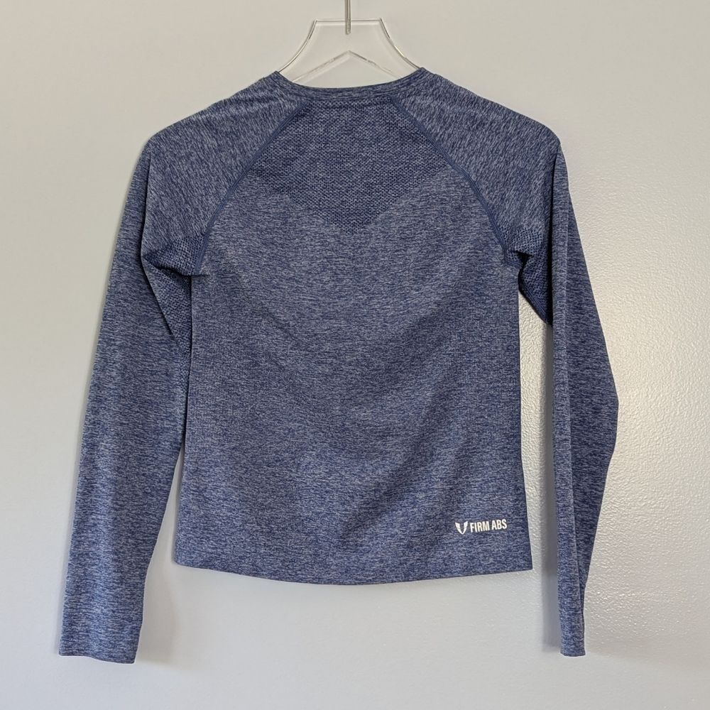 Firm Abs Long Sleeve Workout Shirt Women's Blue Small - Picture 6 of 8